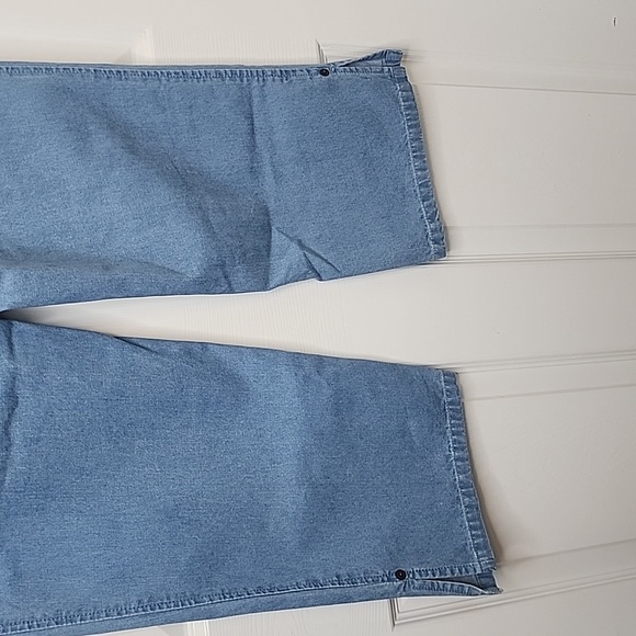 Cathy Daniels Woven Chambray Denim Blue Pull On Wide Leg Jeans Size Medium - Picture 5 of 12